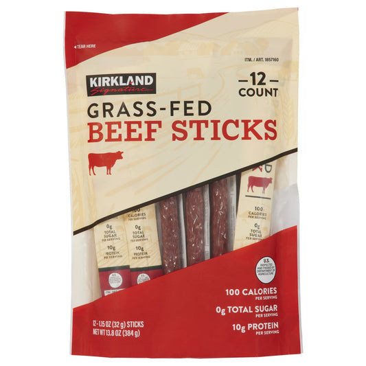 Kirkland Signature grass-fed beef sticks 12-count box