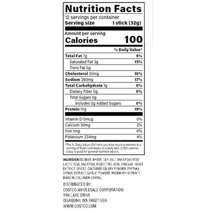 Grass-fed beef sticks 1.15 oz snack pack