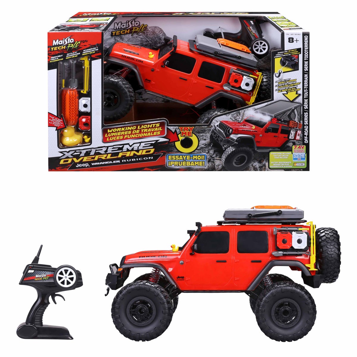 Maisto Jeep Overlander R/C blue front view