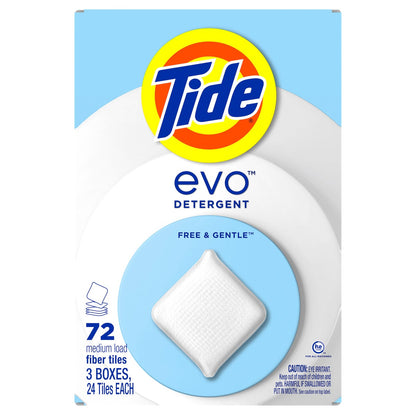Tide Evo Free & Gentle laundry detergent tiles 72 count