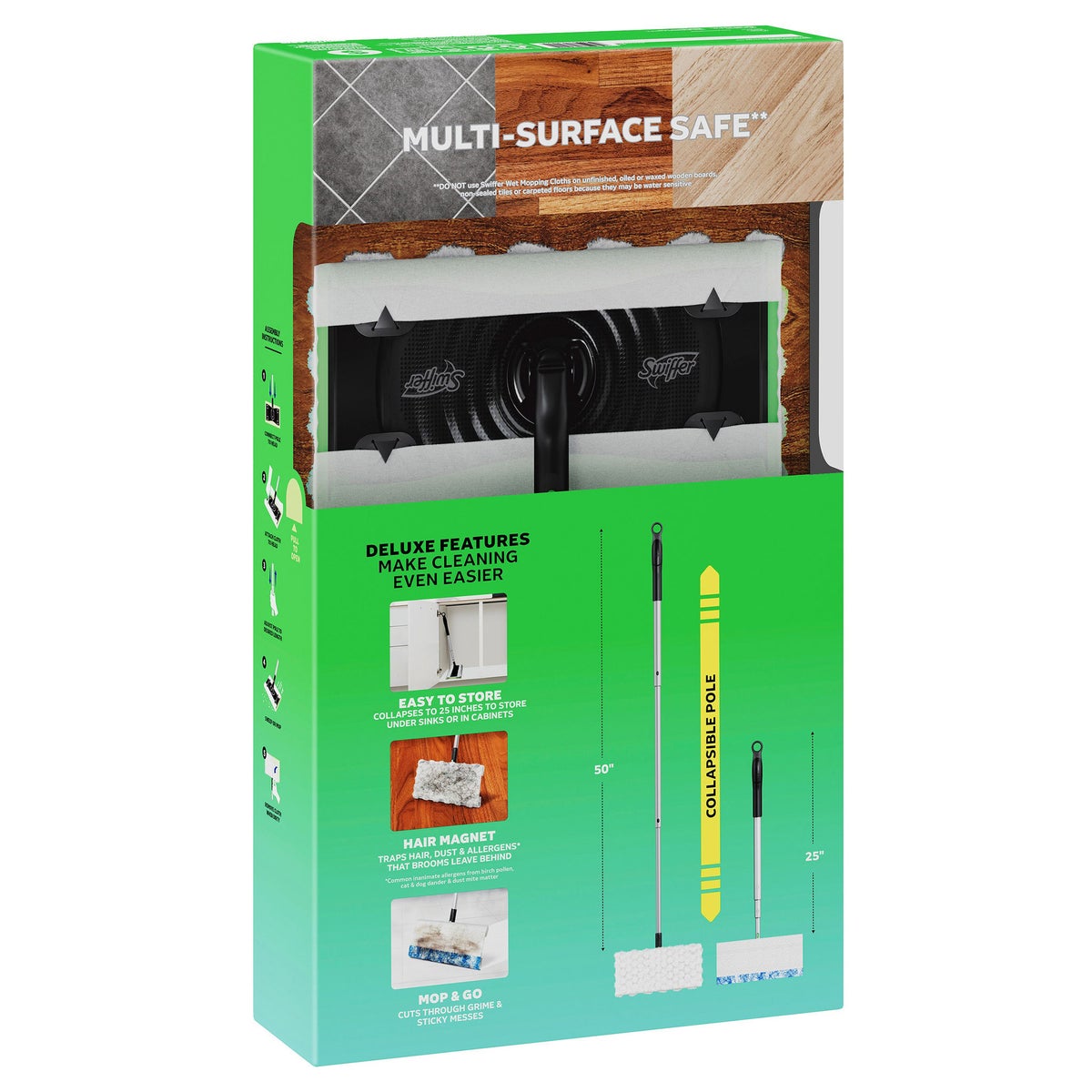 Swiffer floor cleaning kit with sweeper and cloths