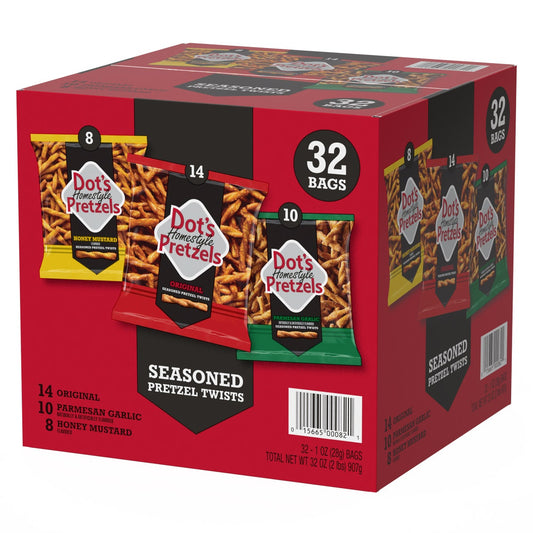 Dot's Homestyle seasoned pretzel twists variety pack 32 count