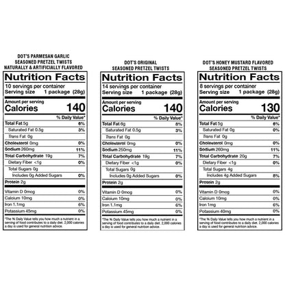Dot's seasoned pretzel twists snack pack for sharing