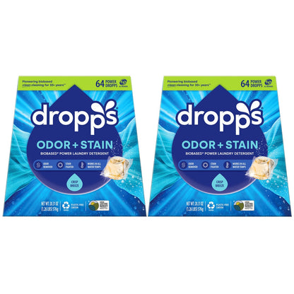 Dropps Crisp Breeze laundry detergent pacs 128 count