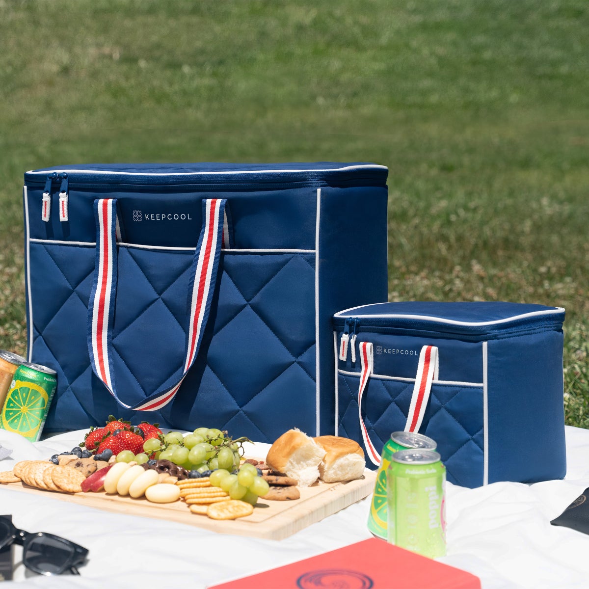 KeepCool quilted cooler bag side view