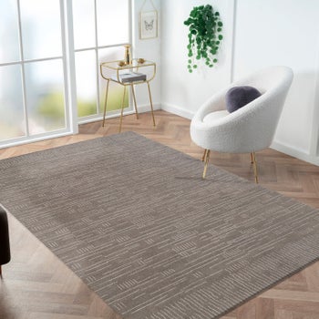 Obeetee Nomad Zen Coffee wool area rug