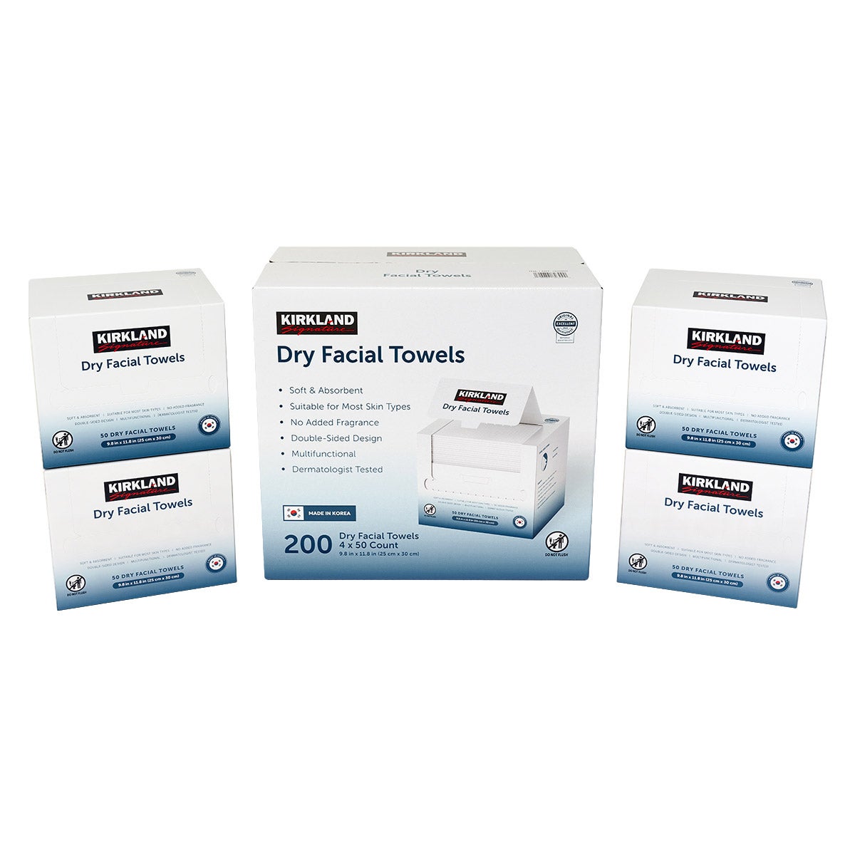 Kirkland Signature Daily Dry Facial Towels 200-count pack