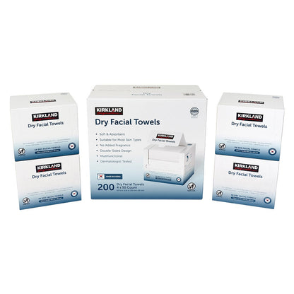 Kirkland Signature Daily Dry Facial Towels 200-count pack