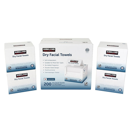 Kirkland Signature Daily Dry Facial Towels 200-count pack