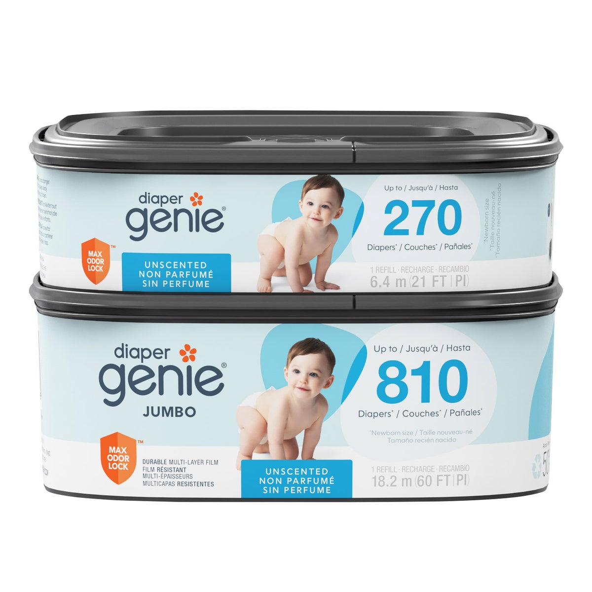 Angelcare diaper pail refill multi-size pack