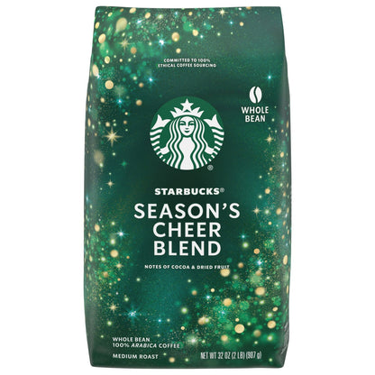 Starbucks Season's Cheer Blend medium roast whole bean coffee