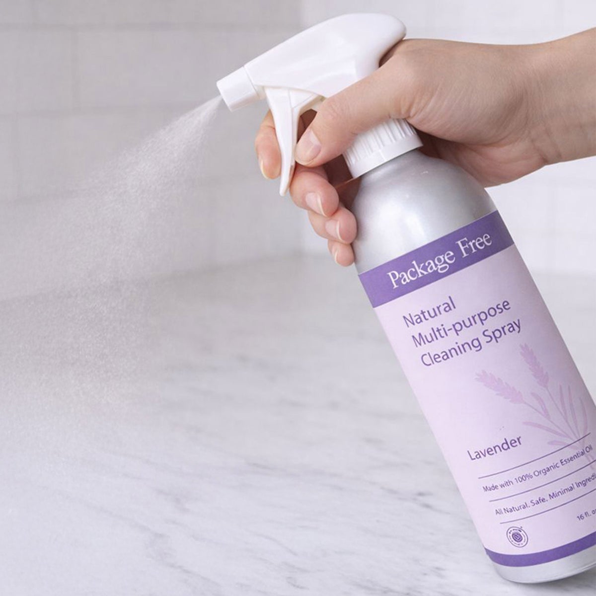 Package Free cleaning spray set with three refills