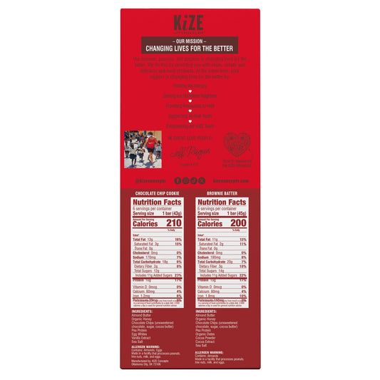 KiZE protein snack bars assorted pack