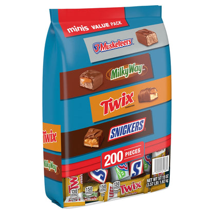 Mini 3 Musketeers, Milky Way, Twix and Snickers candies