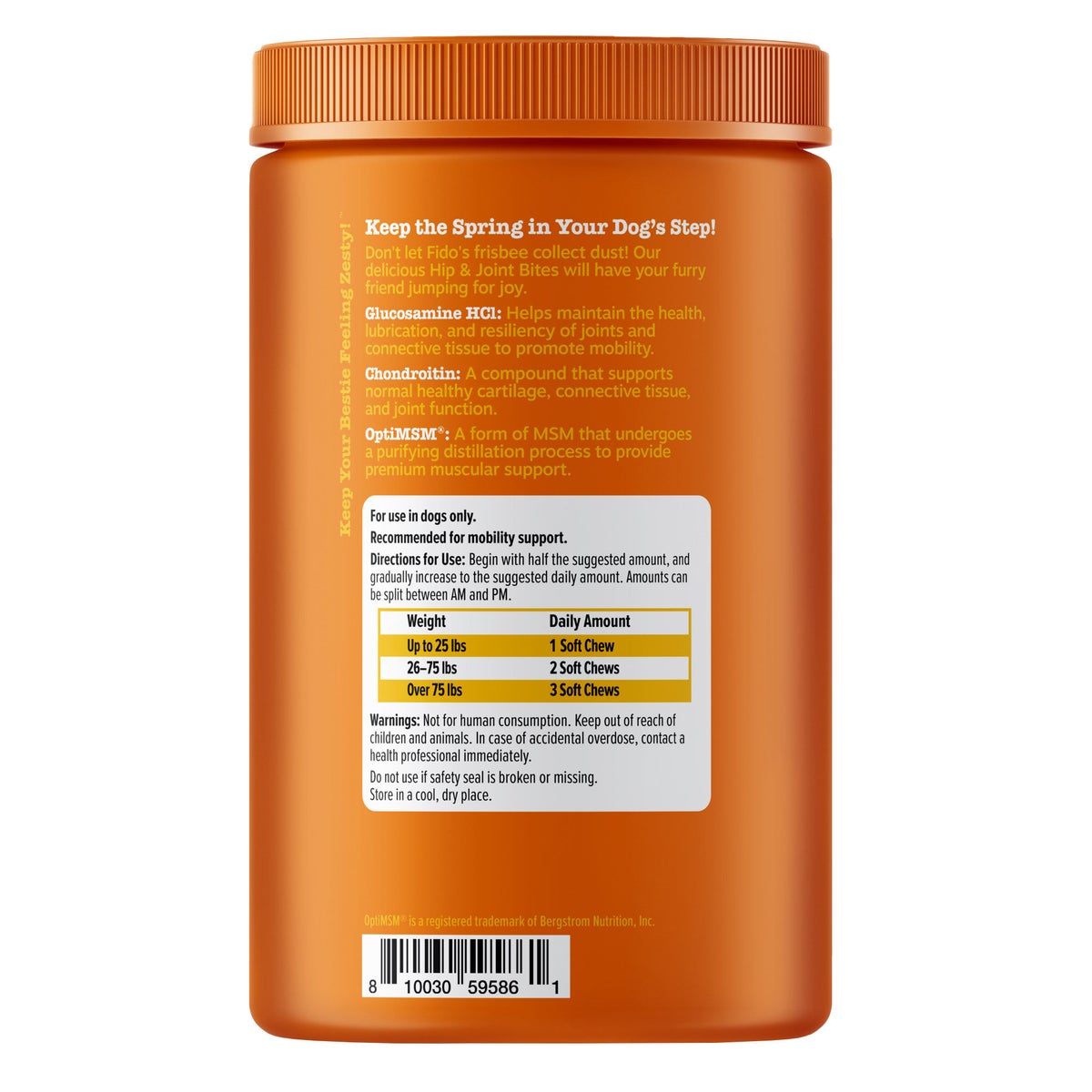 Zesty Paws hip and joint chews for dogs all sizes