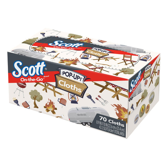 Scott disposable cloths in pop-up dispensing box