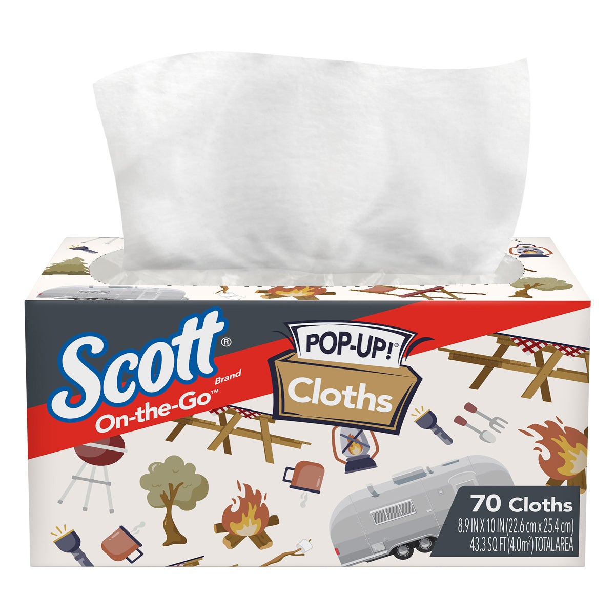 Scott on-the-go paper cloths for quick cleanup