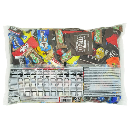 Assorted fun-size chocolate mix in large candy bag