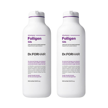 Dr.ForHair Folligen Silk Shampoo 2-pack bottles