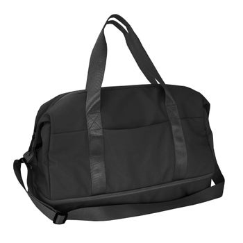 Black MYTAGALONGS Toronto duffle bag with trolley pass