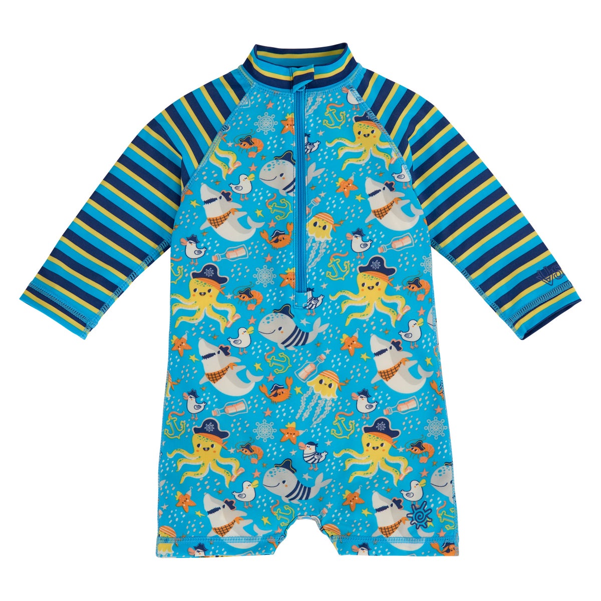 Blue UV Skinz baby swim set front view