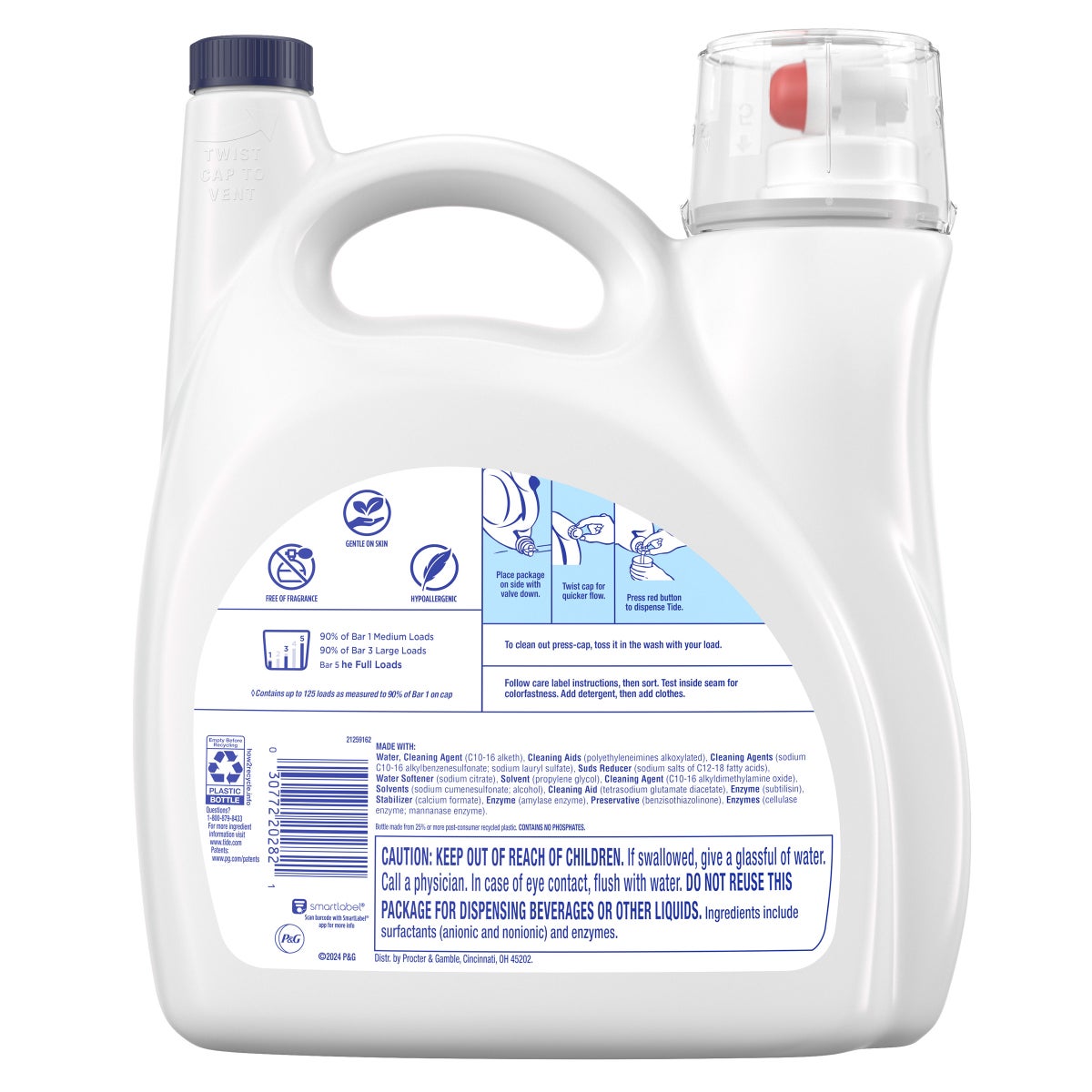 Tide Advanced Care detergent 154 fl oz bottle