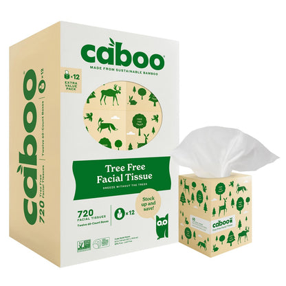Caboo bamboo facial tissue 12-count pack