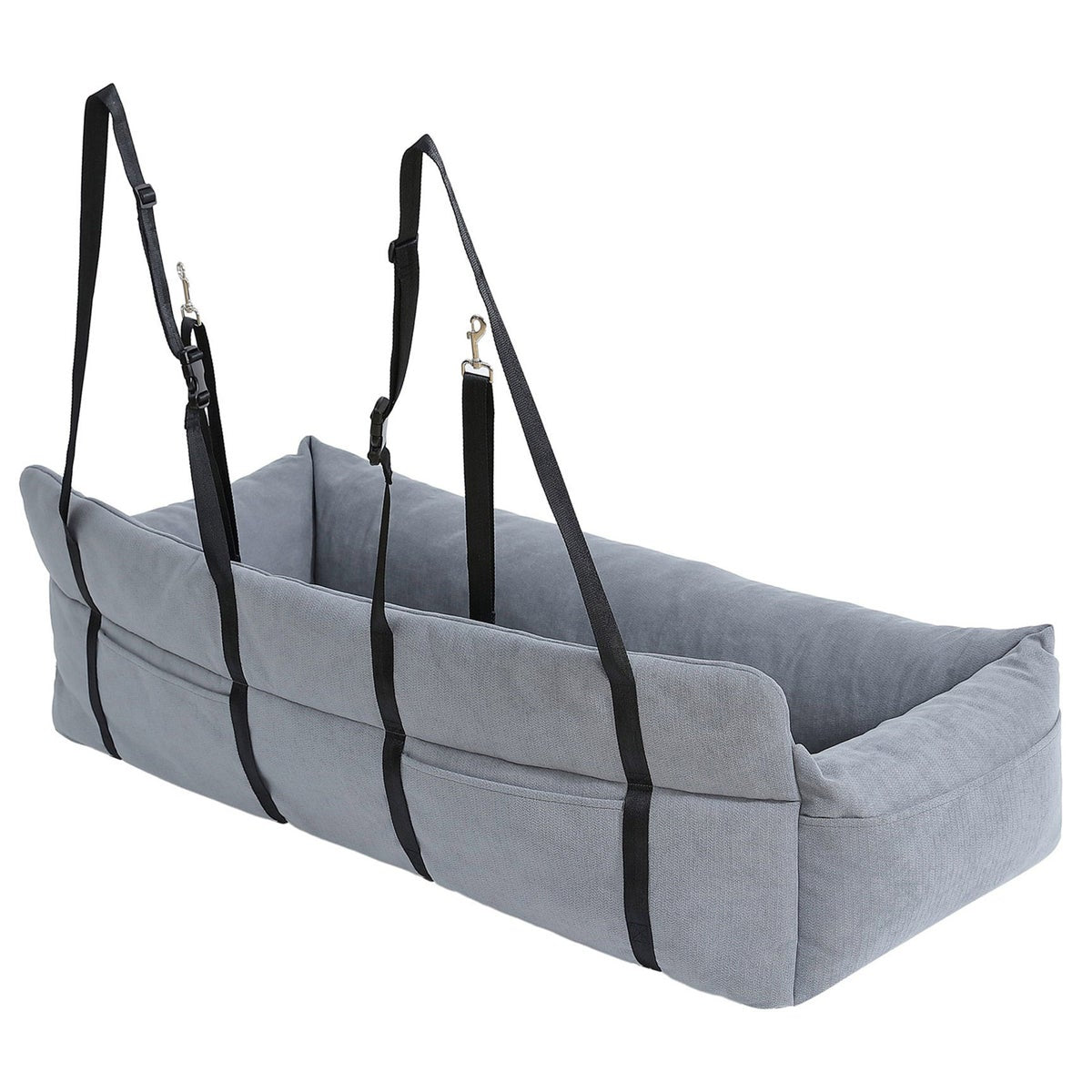 Secure pet bed for back seat travel