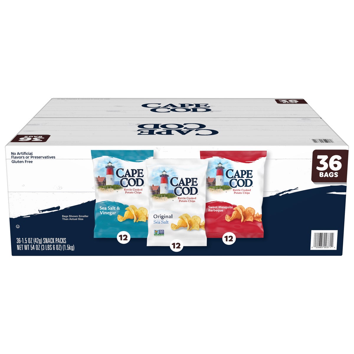 Cape Cod kettle cooked potato chips variety pack 36 count