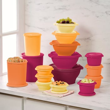 Tupperware Heritage 32-piece orange food storage container set