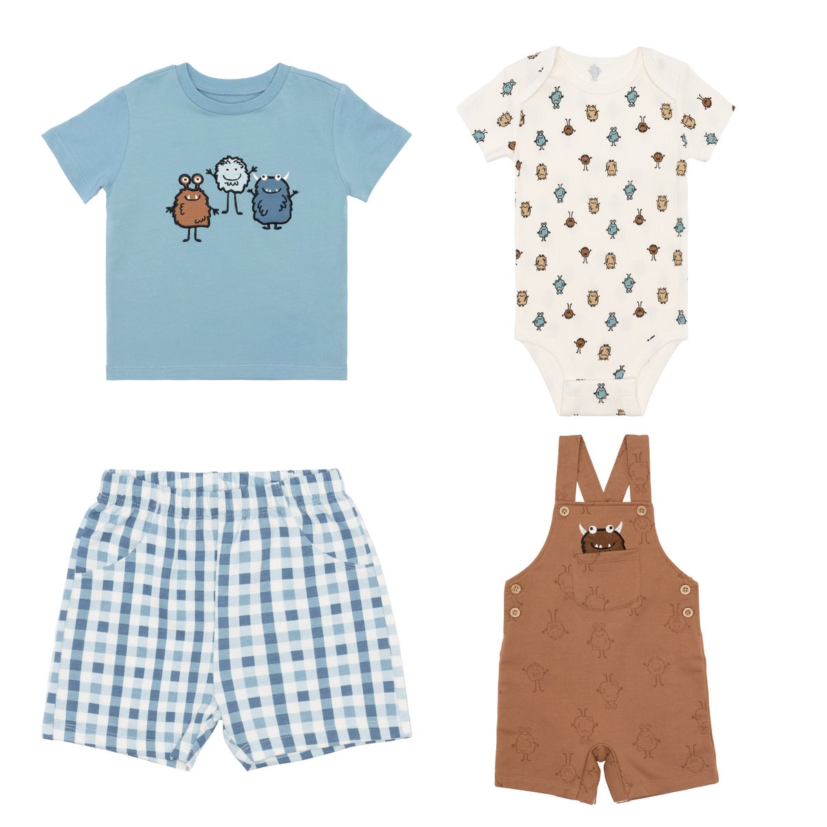 Pekkle baby snap closure bodysuit and shorts set
