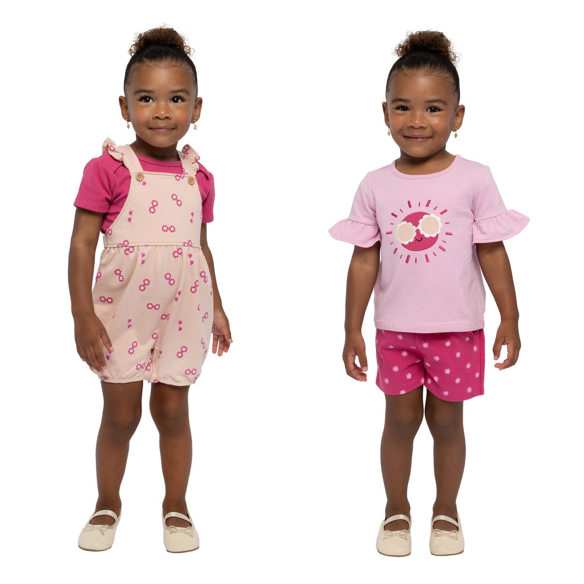 Pekkle baby 4-piece romper and short set