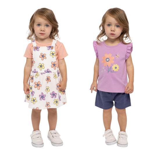 Pekkle baby 4-piece dress and short set