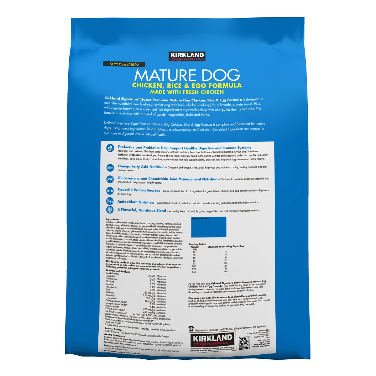Kirkland Signature mature formula dog food for adult dogs