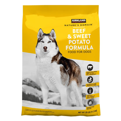 Kirkland Signature Nature's Domain beef and sweet potato dog food 25 lb bag