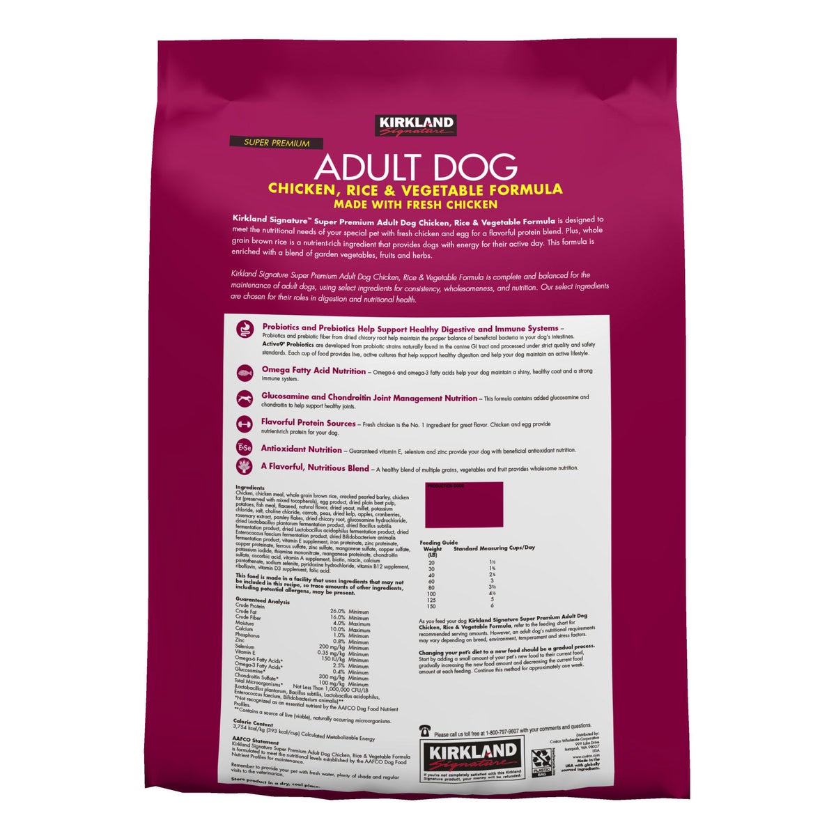Kirkland Signature dog food bag for adult dogs
