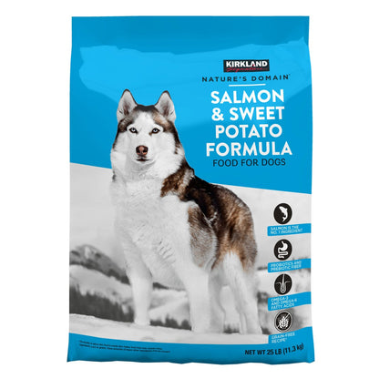Kirkland Signature salmon and sweet potato dog food 25 lb bag