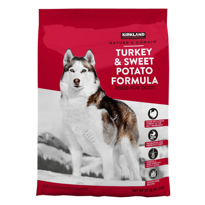 Kirkland Signature Nature's Domain turkey and sweet potato dog food 25 lb bag