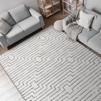 Apache modern gray chenille 6 x 9 area rug