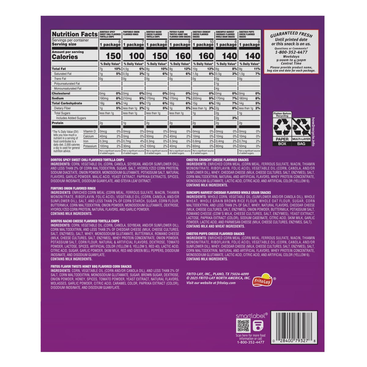 Assorted Frito Lay snack bags in variety pack