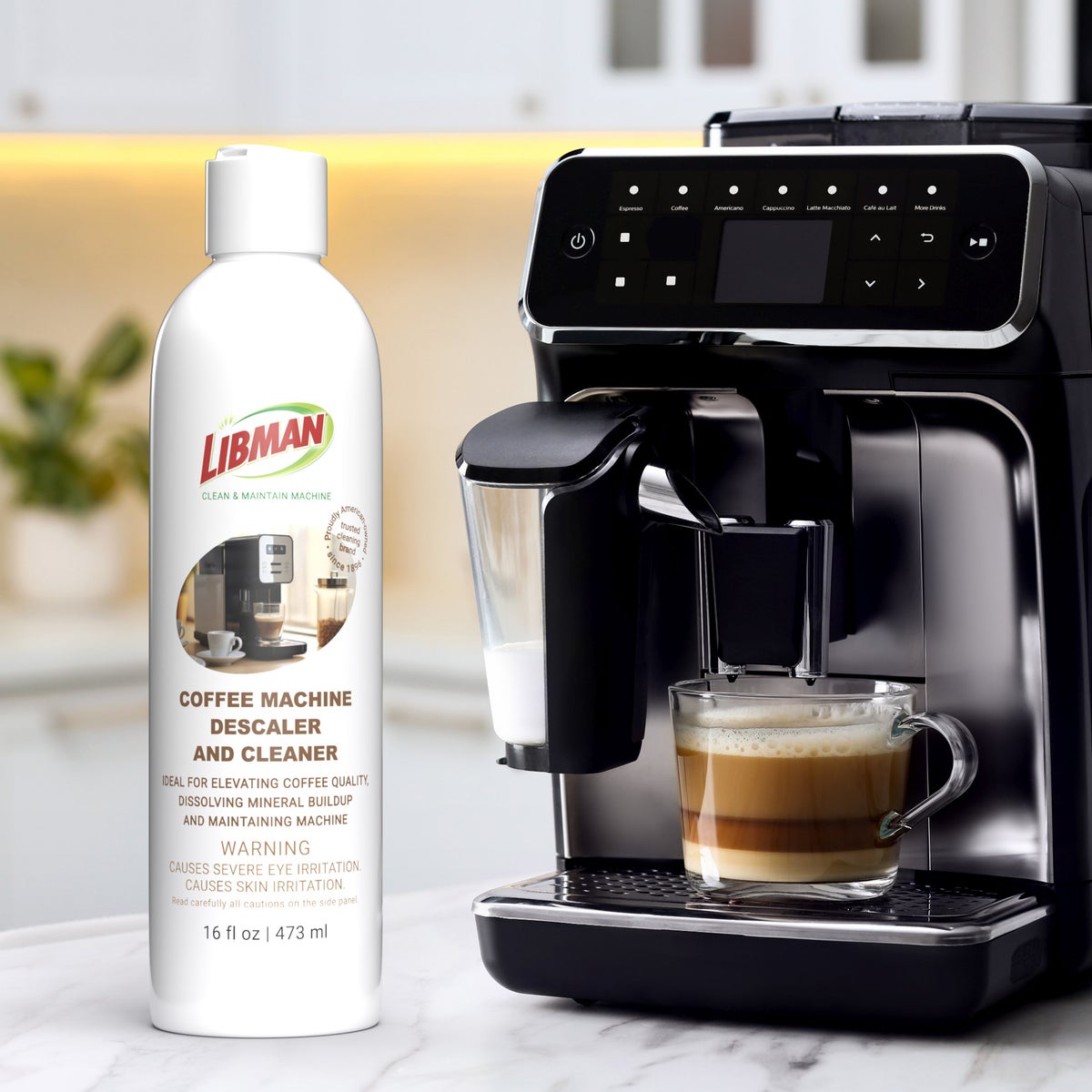 Phosphate free coffee machine descaler by Libman