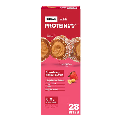 RXBAR strawberry peanut butter protein energy bites 28-count