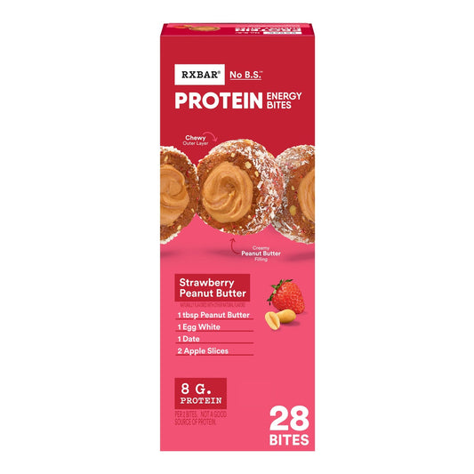 RXBAR strawberry peanut butter protein energy bites 28-count