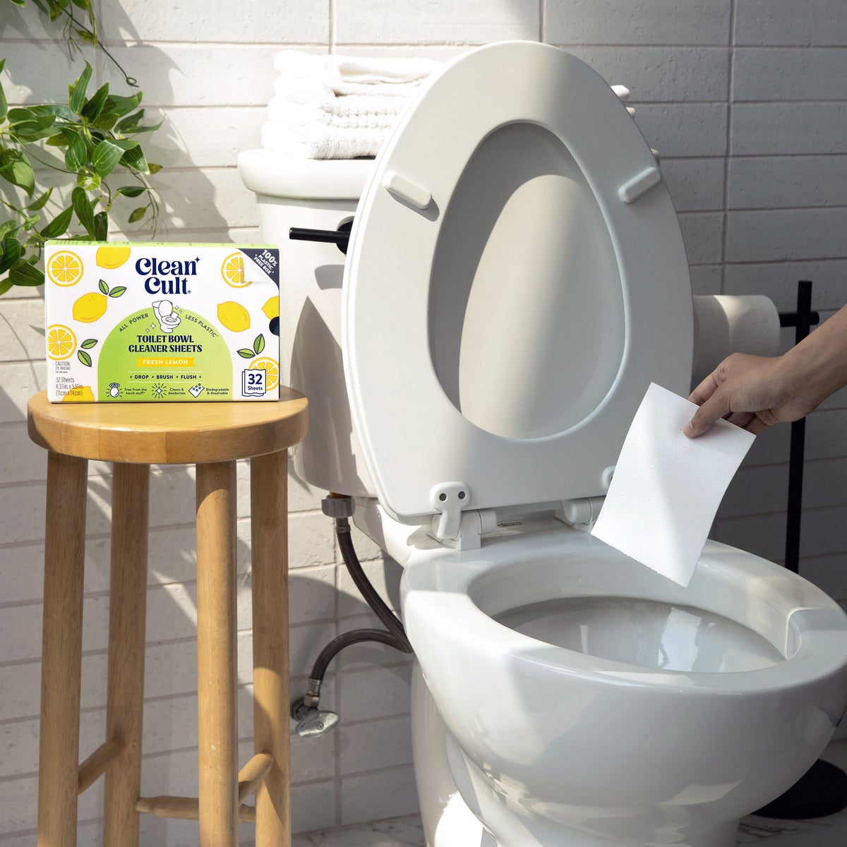 Cleancult biodegradable toilet bowl cleaner sheets
