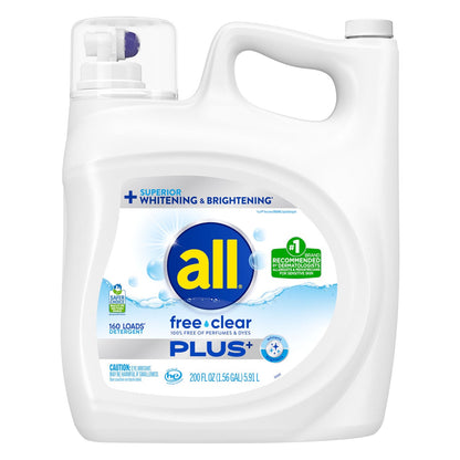 All Free & Clear Plus+ liquid laundry detergent 160 loads
