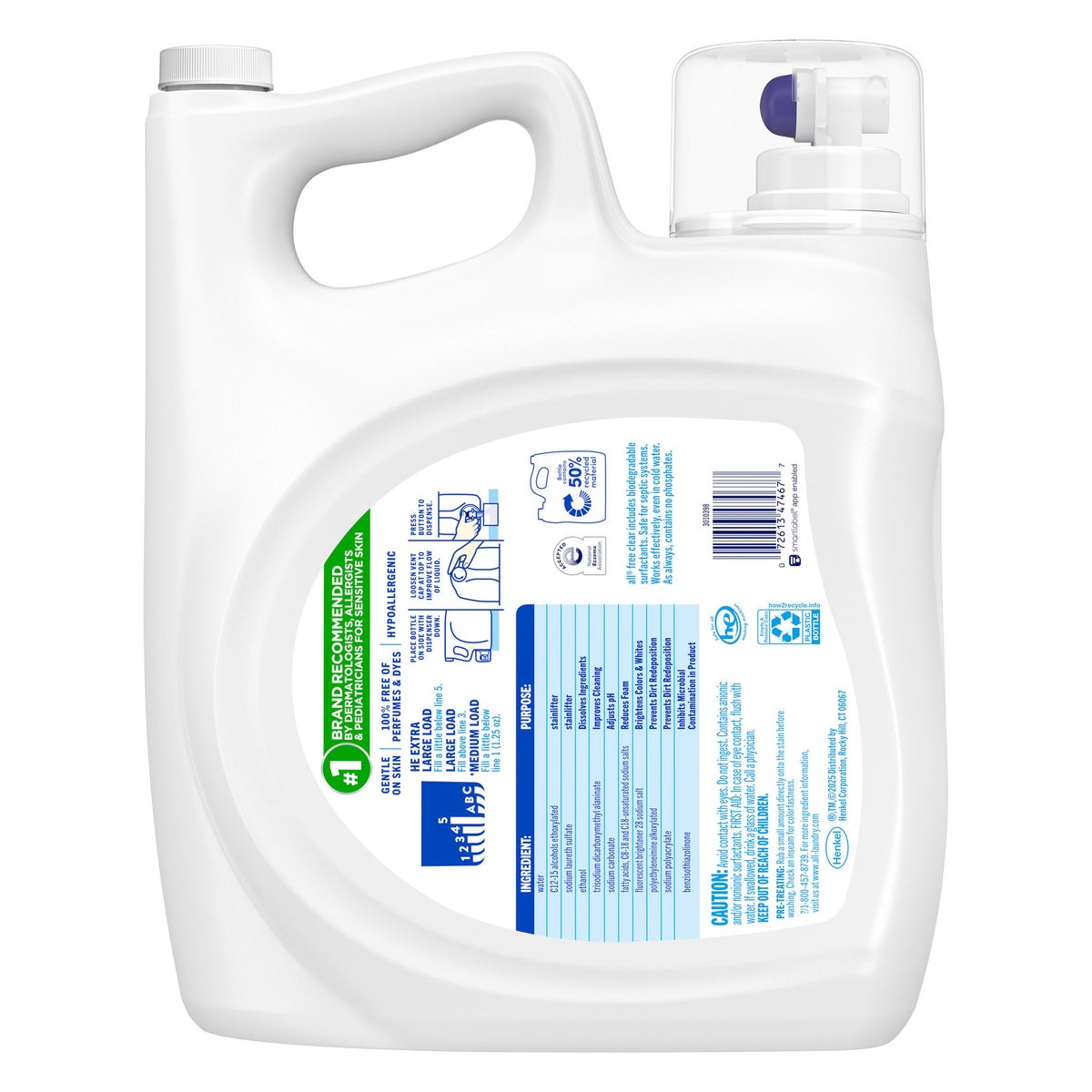 All Free & Clear Plus+ 200 fl oz detergent bottle