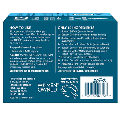 ECOS plant-powered dishwasher detergent packs