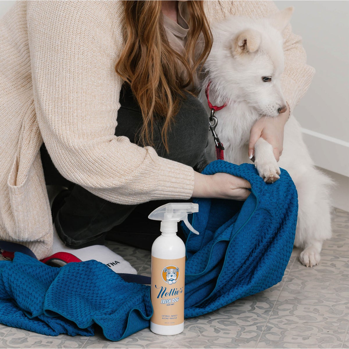 Two-bottle Nellie's waterless shampoo bundle for dogs