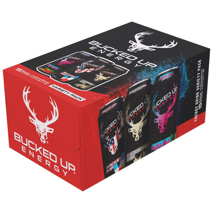 Bucked Up Energy Drink variety pack with 15 cans