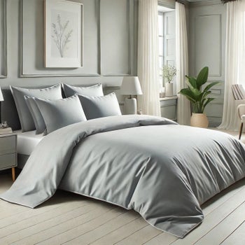 Gray bamboo viscose duvet and sham set
